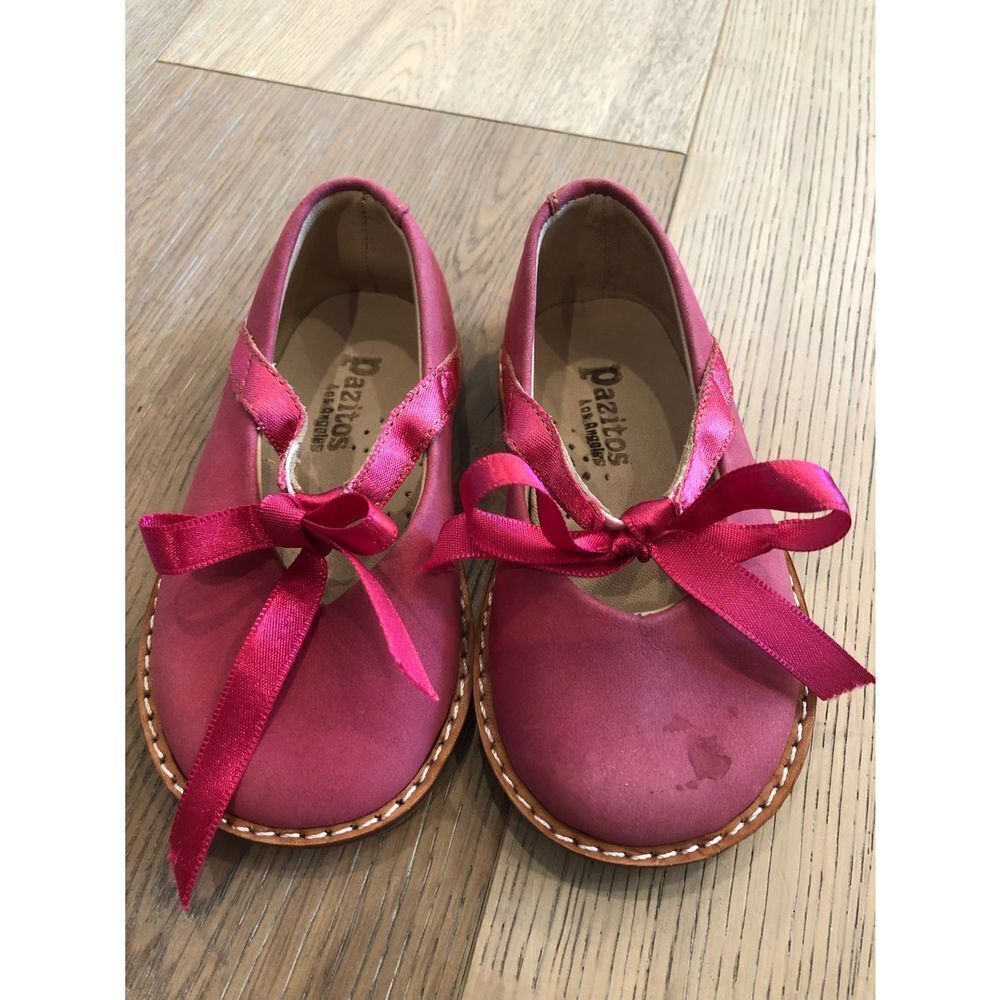 Pazitos Los Angeles Pink Leather Mary Janes, Toddler 5